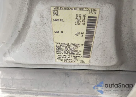 2015 Nissan Altima 2.5 Sv z USA, uszkodzony, nr VIN 1N4AL3AP7FC130007